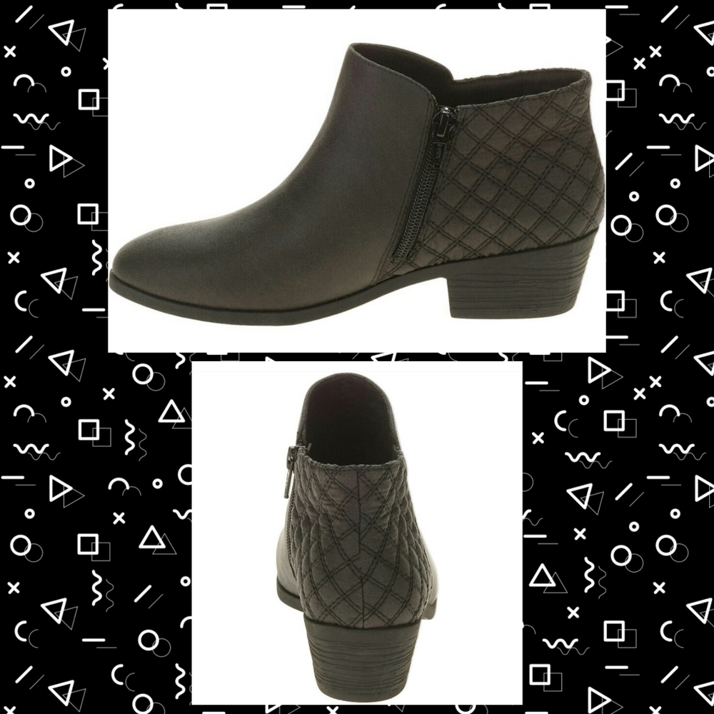 Faded Glory brand Women's Black Quilted Ankle Bootie Sz 8.5M